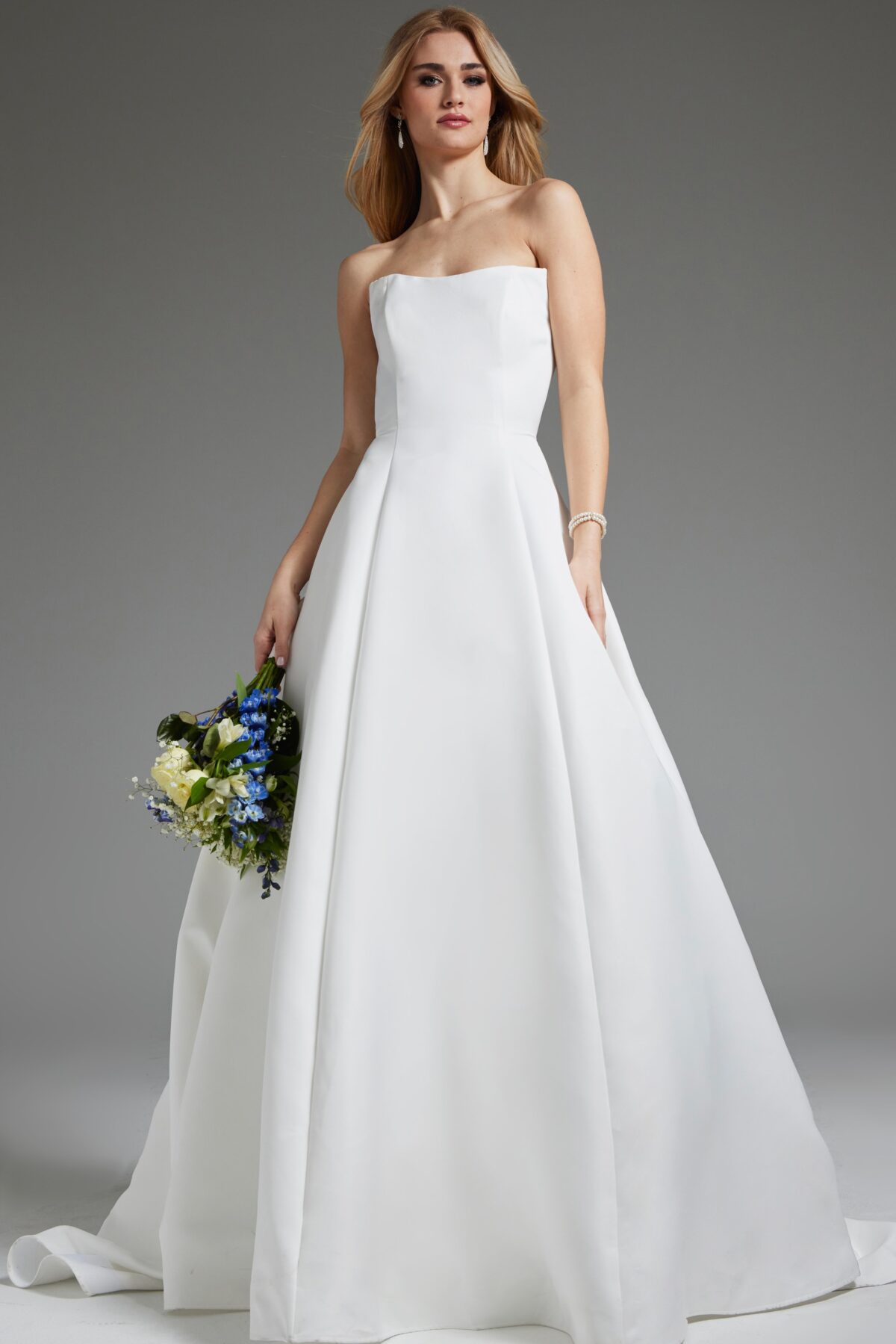 Off White A Line Strapless Bridal Dress JB42346 - Jovani