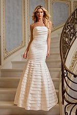 pleated strapless mermaid dress JB42350
