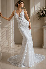 Ethereal Illusion Mermaid Wedding Gown