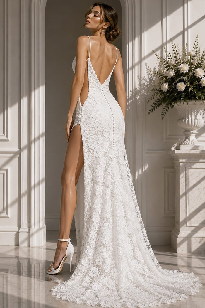 Sheer Side Bridal Gown