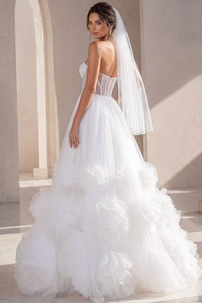 wedding dress frills The 26 Best Ruffle Dresses This gown A-Line Strapless Beaded Organza Summer