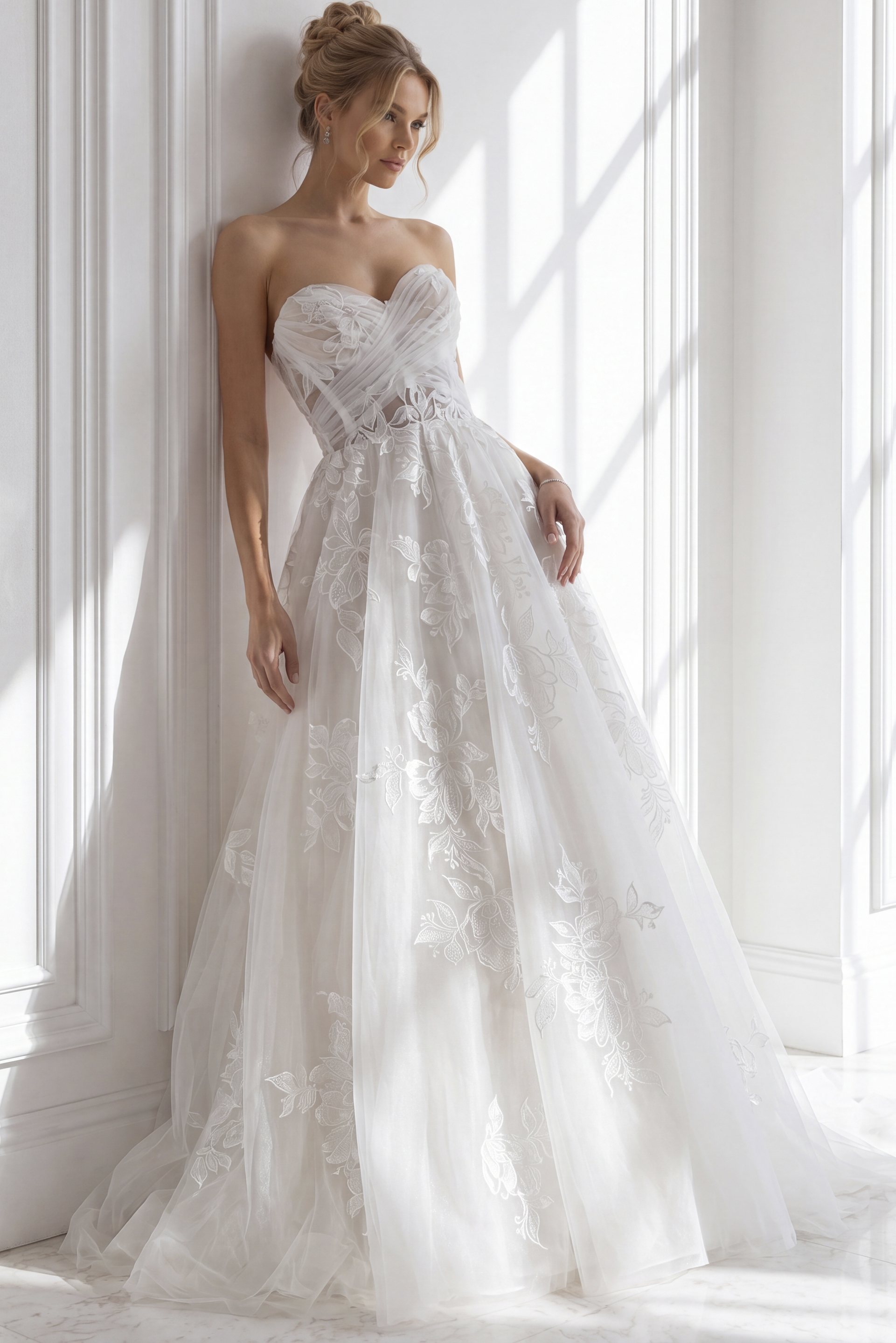 wedding dress ruched skirt Ruched Wedding Dresses & Gowns