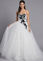 white and black tulle ball gown JB43233