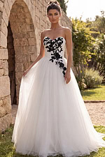 white strapless tulle ball gown JB43233