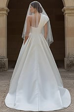 back of white a line dress JB43278B