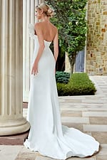 strapless long tail wedding dress JB43815
