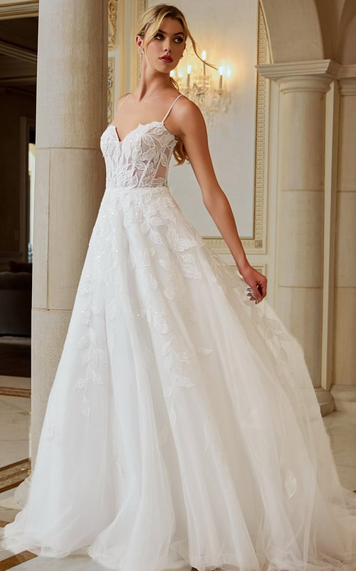 beaded wedding dresses Rhinestones Spahetti Straps Full Bodice Dress with Sequin Net Wedding Dress AWD1661 Ivory/Latte Sizes Lace Wedding Dress Sheath/Column Sweetheart
