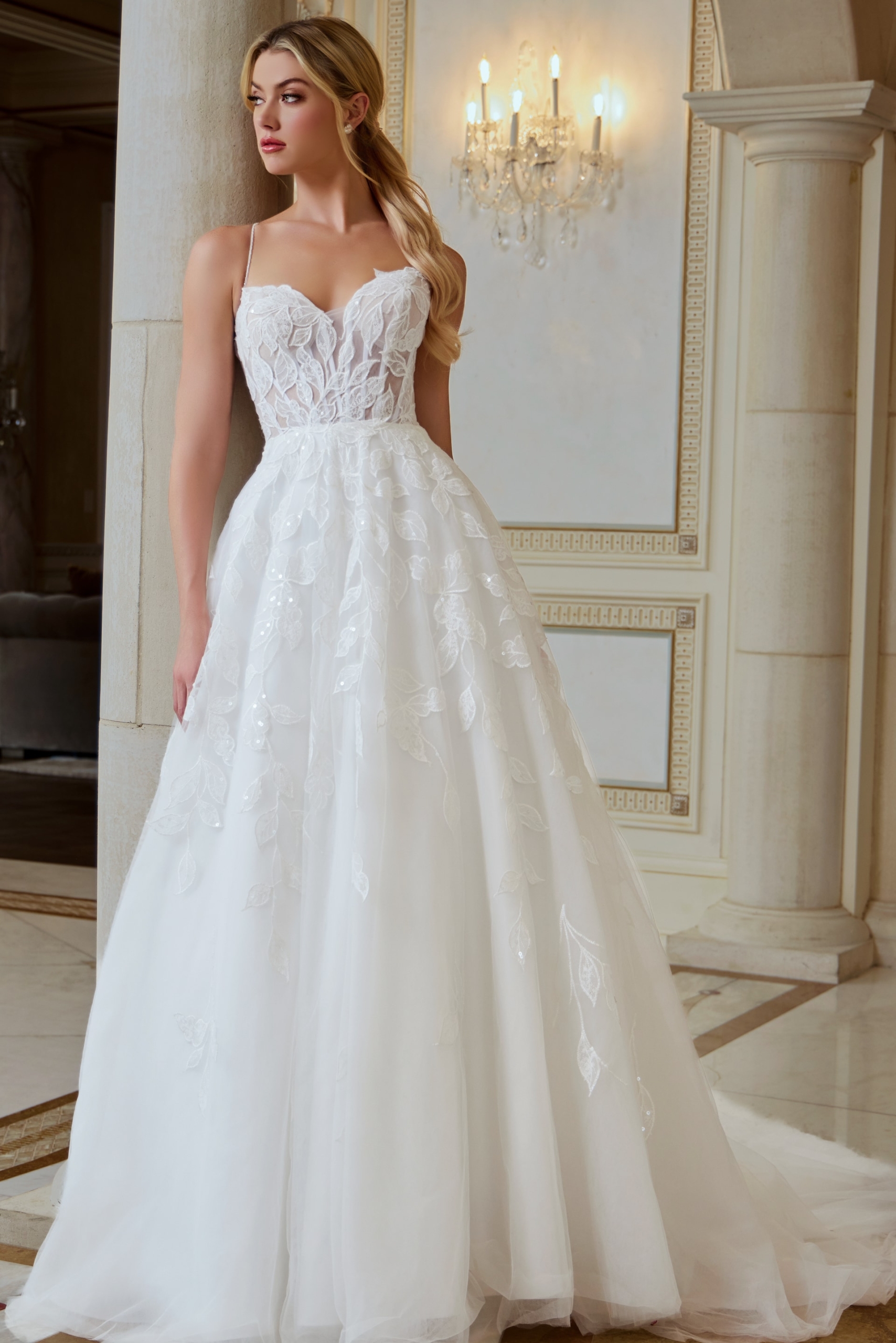 JOVANI ☆ホワイトレースAラインドレス A-line Wedding Dresses | Jovani