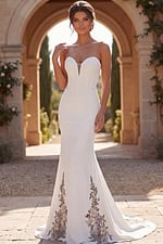 strapless mermaid white dress JB43902