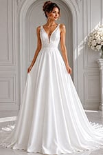 v neckline aline bridal gown JB43905