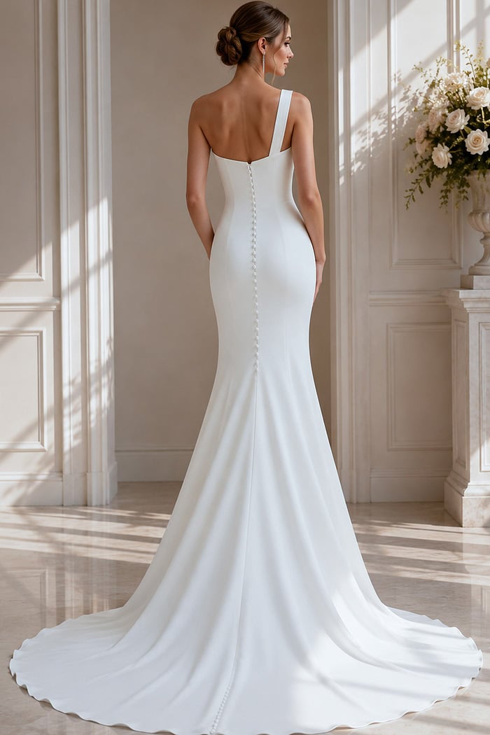 Modern Crepe Mermaid Wedding Dress
