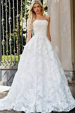 strapless lace wedding gown JB44115