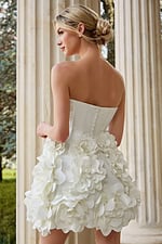 back of fit and flare ruffled dress JB44284