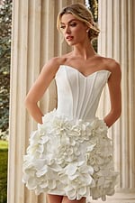 ruffled skirt strapless dress JB44284