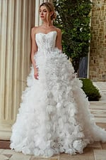 corset bodice ruffled skirt long dress JB44604