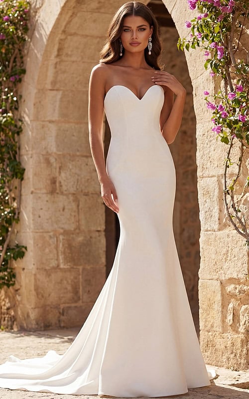 sweetheart neckline mermaid white dress JB45113