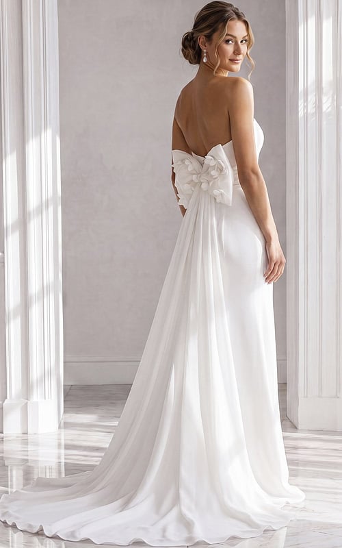 back of bridal gown with bow in the back JB45113
