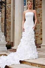 ruffled skirt strapless dress JB45120