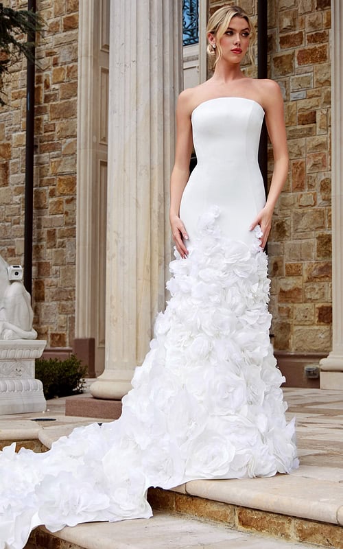 ruffled skirt strapless dress JB45120