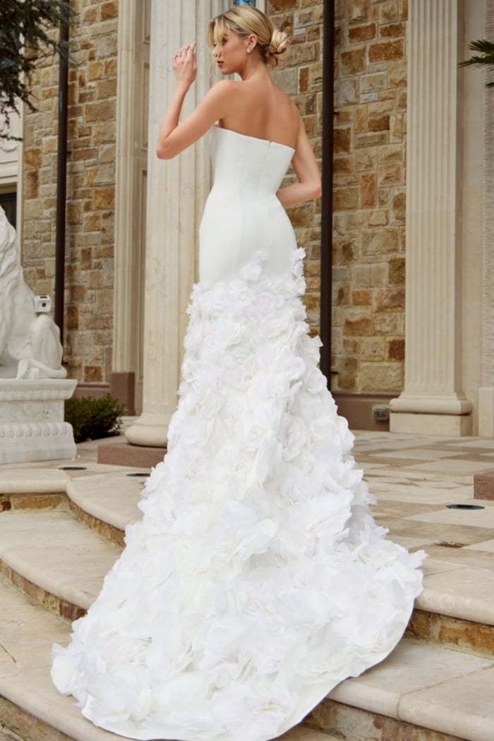 Strapless Mermaid Wedding Dress with 3D Floral Train JB45120