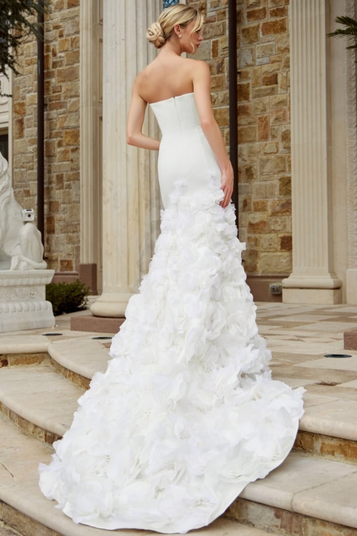 Strapless Mermaid Wedding Dress with 3D Floral Train JB45120