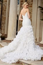Strapless Mermaid Wedding Dress with 3D Floral Skirt JB45121 - Image 2