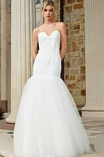 mermaid strapless wedding dress JB45361