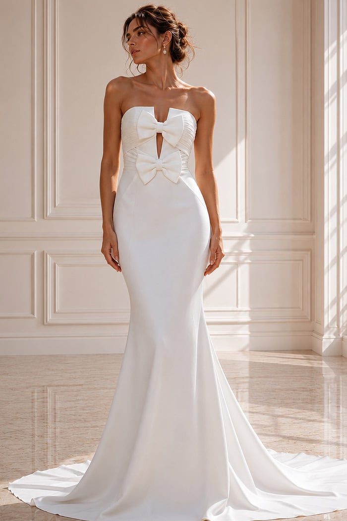 mermaid simple wedding dress JB45671