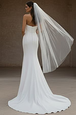 back of fitted wedding dress with long train JB45671