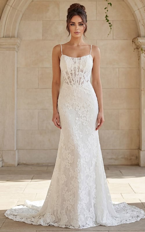 chinese dress ladies Lyon Lace Dress in White Lace – RESA main image 1