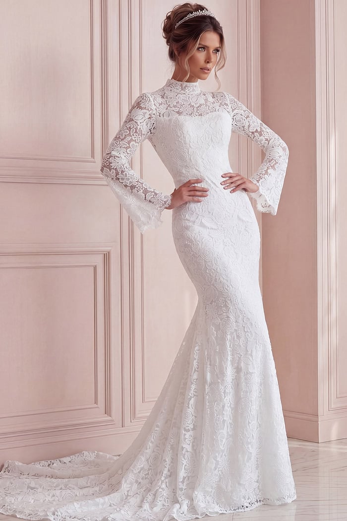 long sleeves lace dress JB45767
