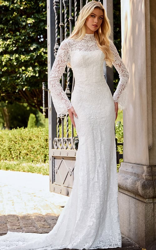 lace high neck fitted dress JB45767