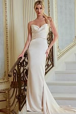 strapless v neckline wedding dress JB45837