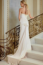 back view of wedding dress with bow detail JB45837