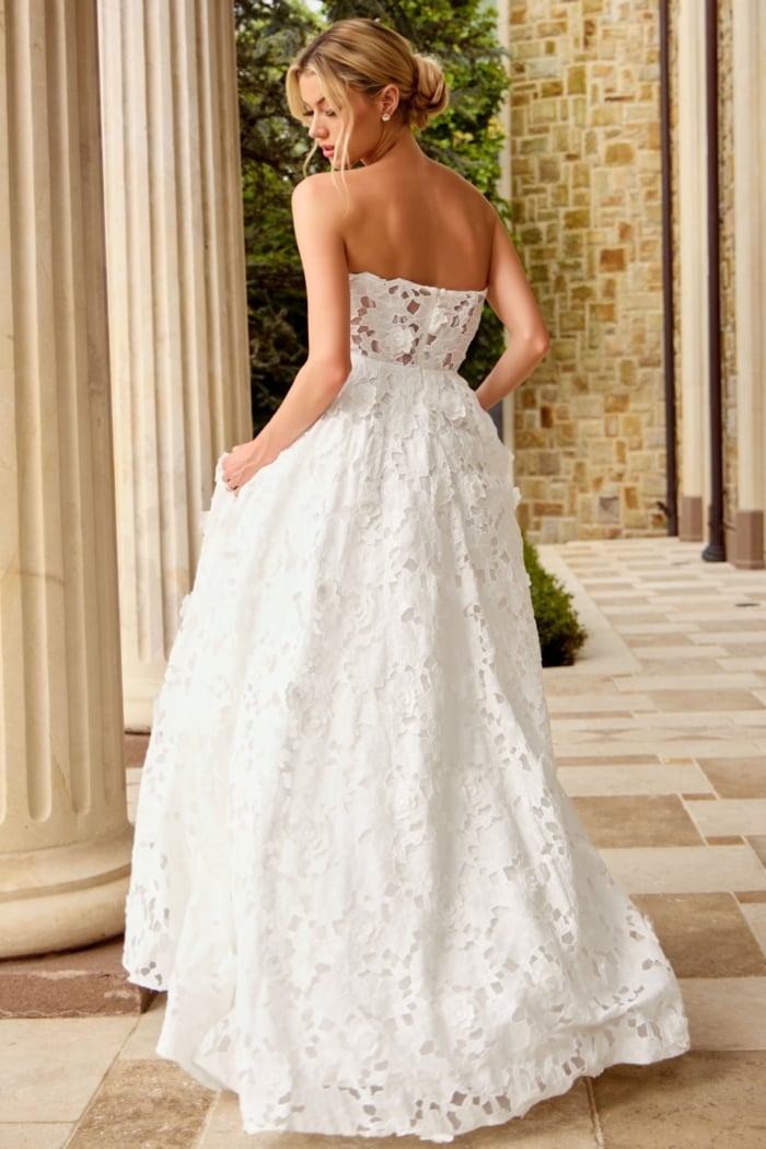 strapless corset bodice long dress JB45912