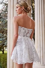 lace strapless fit and flare dress JB45914