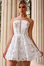 lace white dress with pleated skirt JB45914
