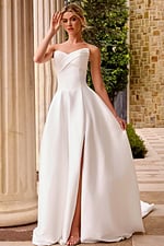 strapless high slit wedding dress JB46880