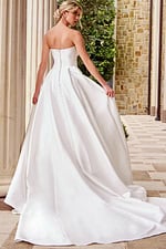 strapless a line wedding dress with back button JB46880