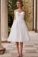 midi strapless fit and flare dress JB48316