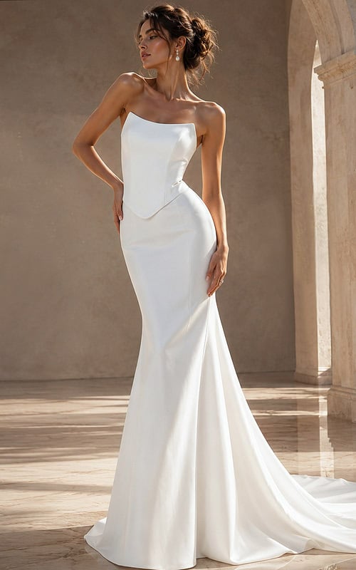 mermaid midi wedding dress Bodycon Lace Off Shoulder Fishtail Wedding Dress