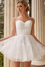 fit and flare strapless dress JB50282