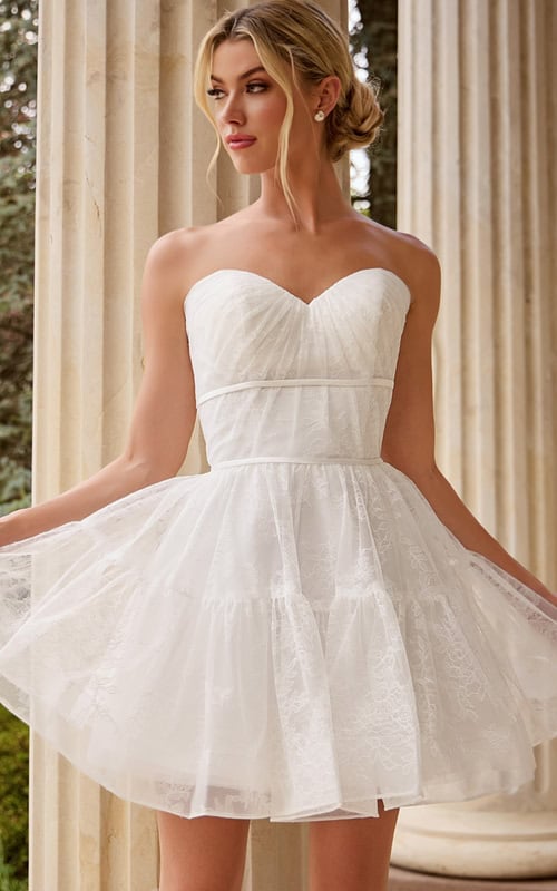 fit and flare strapless dress JB50282