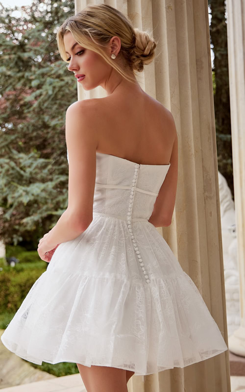 strapless fit and flare short dress JB50282