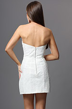 strapless mini lace bridal dress