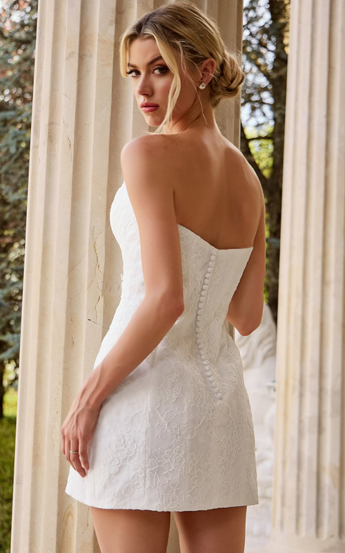 back of strapless short dress JB50283