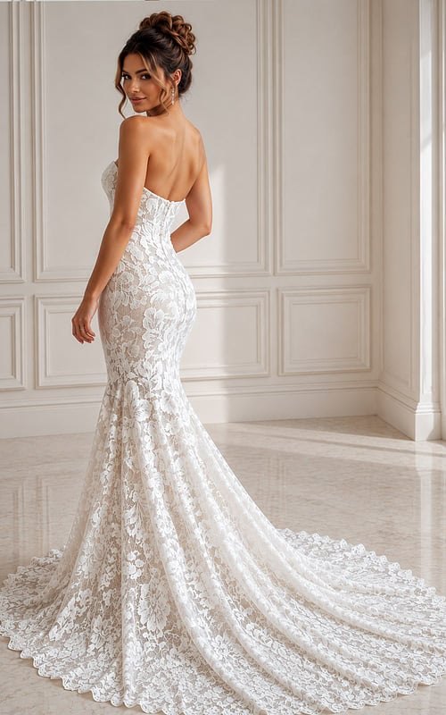 lace bridal gown with mermaid bodice JB99067