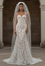 Floral Lace Bridal Gown With Sparkle Tulle JB99067 - Image 4