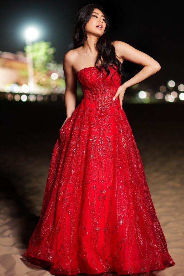 Model wearing Jovani 26109 stunning ballgown.