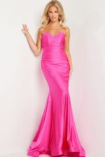 パーティードレス Strapless Asymmetric Fuchsia Prom Dress ZAPAKA Women Prom Dress Fuchsia Strapless A-line Party Dress